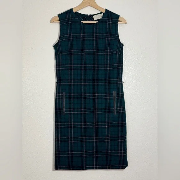 Rare Vintage 1950s–60s Pendleton Wool Green Plaid Jumper Dress Collector’s Piece - Picture 11 of 12